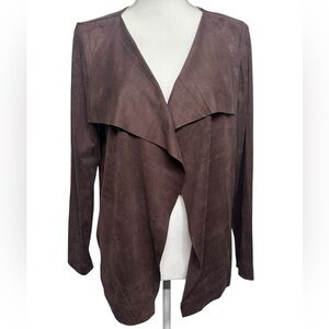 STATUS / Chocolate Brown Faux Suede Open Front Blazer / Small